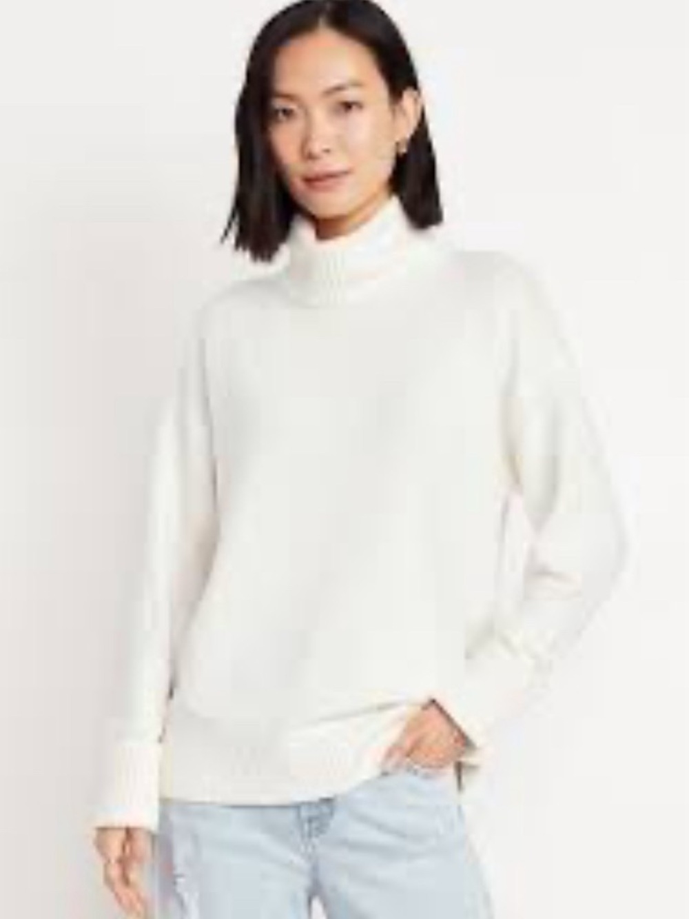 Women’s cream turtleneck sweater Large cottage fall winter preppy academia